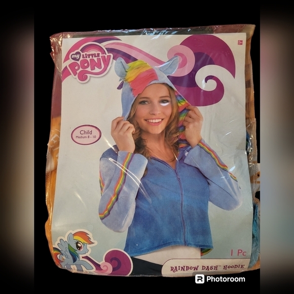 New In package child Med 8-10 Rainbow Dash Hoodie - Picture 2 of 11